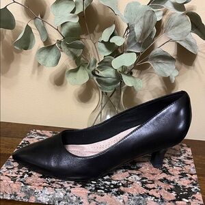 Clarks Elegant Black Leather Heels